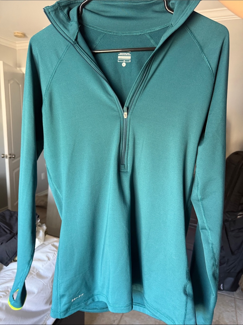 Nike Teal Quarter-Zip Hoodie Top